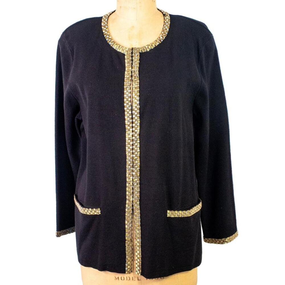 Black Wool Blend Sweater by Adrianna Papell